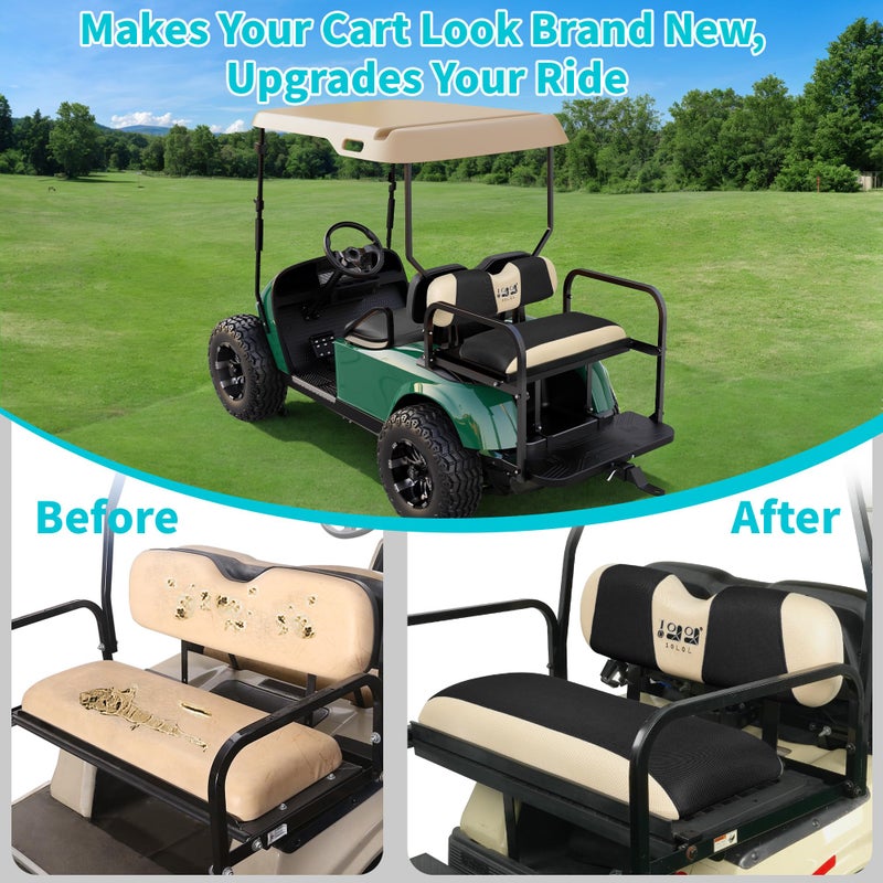 10L0L Universal Golf Cart Rear Seat Cover Dress UP Older Golf Cart Durable Breathable Material Fit Like a Glove for Yamaha EZGO and Club Car, Easy to Install - Image 4